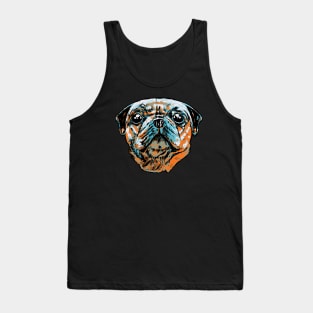 Pop Art Pug Dog Head Tank Top